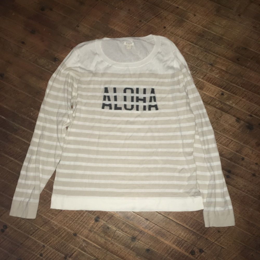 J Crew Aloha stripe lightweight nautical sweater